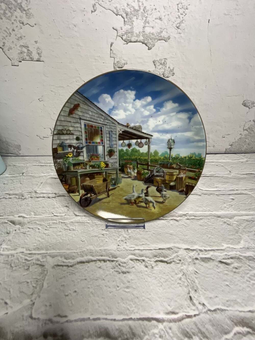 Bradford Exchange Summer's Sweet Pursuits Friendly Visitors Collector Plate